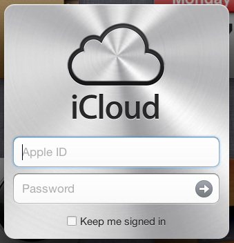 iCloud 로그인 영역